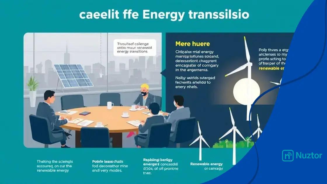 Challenges facing the energy transition