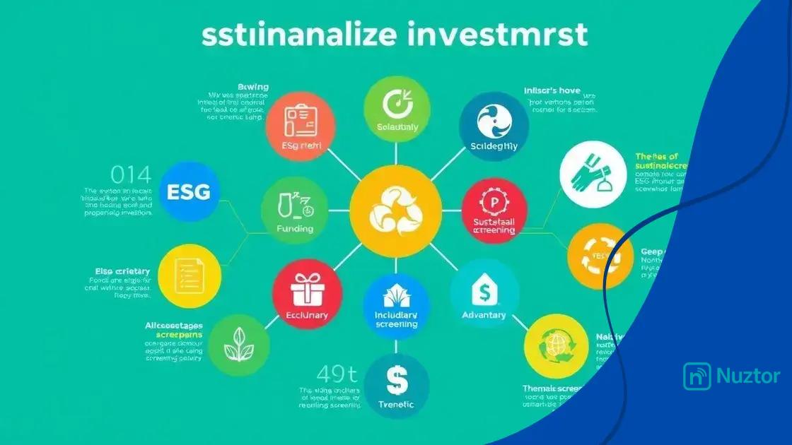 Types of sustainable investment strategies