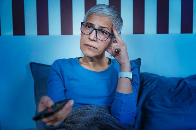 A person sitting comfortably in their living room at night, wearing blue light blocking glasses and looking at a tablet. The room is dimly lit with a warm lamp in the background, creating a cozy and relaxed atmosphere. Soft, diffused light reflects off the lenses of the glasses, subtly highlighting their blue light filtering capabilities.