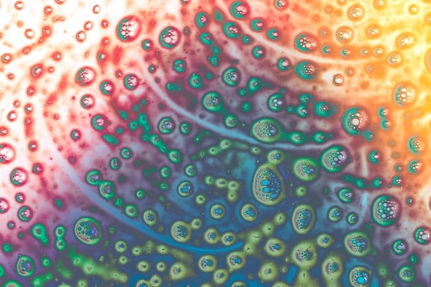 A microscopic view of diverse gut bacteria, showcasing different shapes and colors, representing the complexity and variety of a healthy gut microbiome.