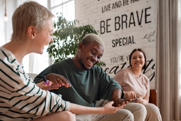 A diverse group of people participating in a mental health workshop. The scene is bright and inviting, with participants actively engaged in discussions and activities, promoting understanding and empathy.