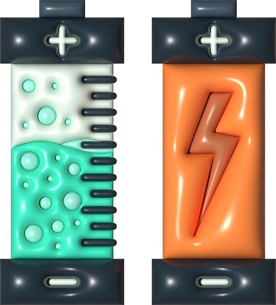 A detailed diagram illustrating the internal structure of a lithium-ion battery, showing the anode, cathode, electrolyte, and separator. Arrows indicate the movement of lithium ions during charging and discharging.