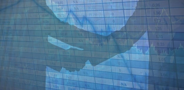 A close-up of a financial chart with upward trending lines, intersected by a handshake as a symbol of closing a deal, representing the financial growth and strategic partnership achieved through successful mergers and acquisitions.