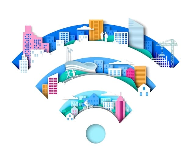 A graphic illustrating the expansion of 5G network coverage across the US, highlighting rural areas receiving new infrastructure. Data points and network symbols denote increased connectivity.