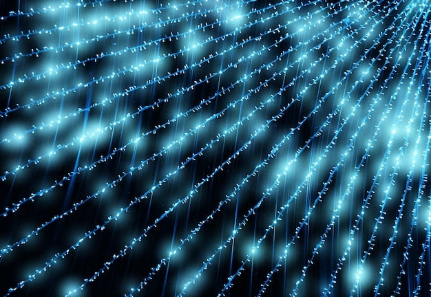 A digital rendering of a secure 5G network, featuring intertwined nodes and glowing lines symbolizing data flow protected by cybersecurity shields and locks.