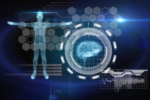 A stylized graphic depicting an AI neural network analyzing a medical scan (e.g., CT scan of a lung). The network should highlight potential areas of concern, with annotations explaining the AI's reasoning. The overall image should convey the power and complexity of AI in diagnostic medicine.