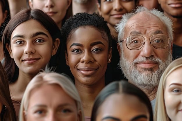 A close-up shot of a diverse group of people of different ages and ethnicities, suggesting the broad demographic affected by Vitamin D deficiency. The focus is on their faces, conveying a message of inclusivity and relevance to all.